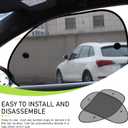 2 PCS Car Side Window Sun Shade, 25" x 15" Breathable Mesh Window Covers, Universal for Most Cars (Black)
