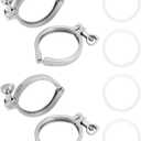 QWORK Heavy-Duty Single Pin Clamp (3" Size) - Stainless Steel 304 Construction with Wing Nut for Ferrule TC - Includes 4-Pack, Silicone Gasket - Corrosion Resistant
