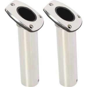NovelBee 2-Pack Heavy Duty 316 Stainless Steel Fishing Rod Holders Flush Mount 30 Degree with Liner, Gasket (Without Cap)