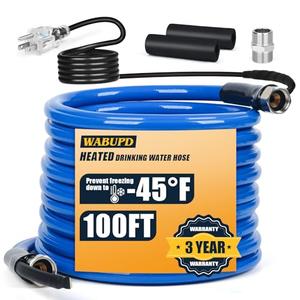 100FT Heated Water Hose for RV,Heated Hose,Anti-freezing Temperature Down to -50°F, Great Rv Accessories for Campers, Livestock, Agriculture (100FT)