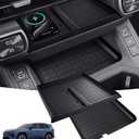 Wireless Charging Protective Mat & Center Console Storage Protective Mat for Toyota RAV4 2026, Interior Accessories Silicone Anti-Slip Console Cover Pad for 2026 RAV 4, Black