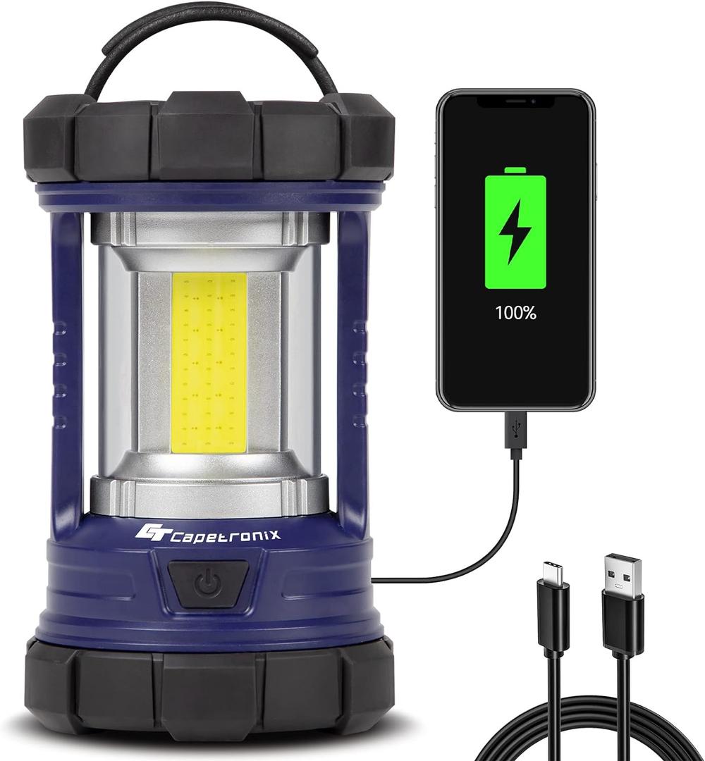 Camping Lantern, 3200LM LED Lanterns for Power Outages, 4600mAh Phone Charger & Rechargeable Lantern, 5 Light Modes Camping Lights & Lanterns for Hurricane/Emergency, CT CAPETRONIX Camping Accessories (Navy Blue)