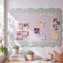 36 x 24 Inch Scalloped Felt Bulletin Board,Sage Green Marigold, 23.6" x 11.8"