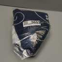 XAMSHOR Blue Christmas Tree Skirt 48 Inches Snow Sequin Embroidery with White Trim Border Decor for Xmas Holiday Party Ornaments