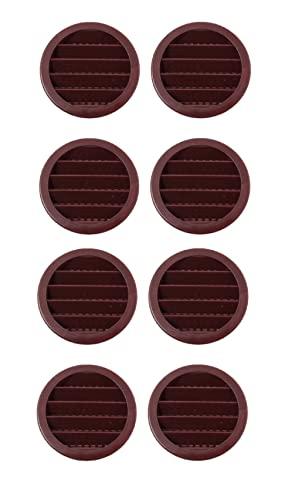 3" Round Plastic Louver Soffit Air Vent Reptile Screen Grille Cover (8, Brown)