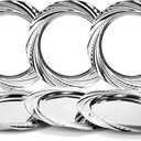 ZENFUN 6 Pack Silver Charger Plates - Stainless Steel Dinner Chargers with Spiral Design for Decorative Table Setting, Weddings, Parties & Outdoor Receptions
