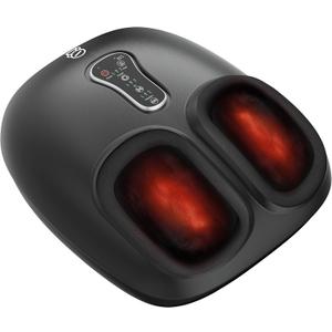 COMFIER Shiatsu Foot Massager Machine,Feet Massager for Plantar Fasciitis,Neuropathy Pain with Heat, Vibration,Rolling Compression,Gifts for Men,Women, Fits Size up to 13IN, Multiple Modes (Off - Black)