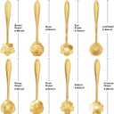 Maitys 16 Pieces Stainless Steel Flower Coffee Spoon Dessert Sugar Ice Cream Stirring Tea Spoon Set for Tableware Kitchen, Cafe or Bar(Gold)