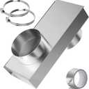 Upgraded Periscope Dryer Vent 84049 0-5" Adjustable Range Aluminum Vent ConnectorKit for Tight Spaces Telescoping Duct Hose Pipe Adapter Space-Saving Replacement Vents with 2 Clamps and Foil Tape