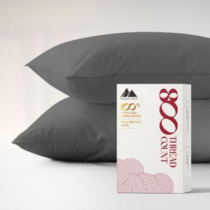 Mayfair Linen Pillow Cases Queen Size Set of 2-800 Thread Count 100% Egyptian Cotton Pillowcases Standard Size, Silky Soft, Sateen Weave Luxury Hotel Bed Pillow Covers for Sleeping - Taupe
