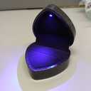 Luxury LED Lighted Engagement Ring Box - Heart Shaped Elegant Starry Sky Ring Case for Wedding Rings, Perfect for Proposal, Anniversary, Ceremony, and Gift Giving