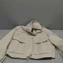 Tankaneo Women's Cropped Jacket Zip Up Lightweight Oversized Utility Anorak Coat with Pockets (Small, Khaki)