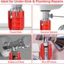 Faucet and Sink Installer8-in-1Multi-purpose Wrench Plumbing Tool for Toilet Bowl/Sink/Bathroom/Kitchen Plumbing Repair Installation Hand Tools(red)