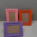 Novabright 3 Pack 4x6 Colorful Scalloped Picture Frames Wood Wavy Picture Frame Set Fun Cute Photo Display for Home Desktop Decor Wedding Graduation Gifts(Pink,Red,Purple)