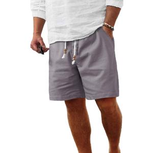 Comdecevis Men's Linen Shorts Casual Elastic Waist Drawstring Summer Beach Vacation Yoga Golf Shorts with Pockets XX-Large, Dark Gray