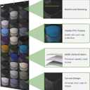 Baseball Hat Rack, 30 Pocket Over-The-Door Hat Organizer with Clear Deep Pockets to Display Baseball Caps Collection, Complete with 3 Over Door Hooks (Black, 30 Pockets)