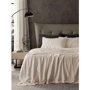 SLEEP ZONE Bed Sheets - Full Size Bed Sheets - Washed Microfiber - 1 Piece Hotel Luxury Bedding Sheets Flat Sheet (Beige)