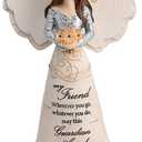 Pavilion Elements Angels Figurine - Guardian Angel Figure Display - "My Friend Wherever You Go, Whatever You Do, May This Guardian Angel Watch Over You" Printed Text, Collectibles Angel Figurines, 6"