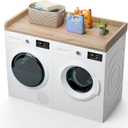 Washer and Dryer Countertop 27.5" W x 54" L Laundry countertop for Storage and Organization with Edge Rails, Oak