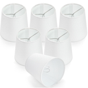 WUWEOT 6 Pack Chandelier Lamp Shades, 5.2"×4"×5.2" Small Lampshade Clipon Bulb Lamp Shades, White Linen Replacement Lampshade for Table Chandelier Wall Lamp