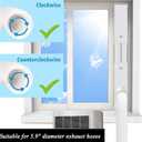 Portable Air Conditioner Window Seal Kit with Coupler,Adjustable Vertical/Horizontal Sliding Window Plate for AC Unit, Suit for 5.9''/15cm Diameter Exhaust Hose