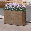 Tall Planters for Outdoor Plants - Hand-Hammered Metal Large Rectangular Block Planter Box with Drainage Holes, Modern Planters Indoor Outdoor Flower Plant Pots Patio Yard Front Porch Deck,32x12x24"