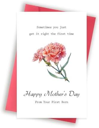 Funny Mother's Day Card from Your First Born, Happy Mother’s Day Gift from Eldest Son Daughter, Sweet Mothers Day Gift for Mom, Unique Oldest Child Mothers Day Card, Set of 3