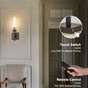 SANTOSTOCK Oil Rubbed Bronze Battery Operated Wall Sconces with Remote Control, Wireless Wall Sconce Set of 2, Rechargeable Cordless Wall Lights for Living Room Bathroom Hallway Entryway Stairwell