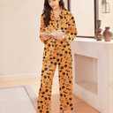 Ekouaer Silk Pajamas for Women Satin Pajama Sets Button Down Lounge Sets Silky Pajama Long Pants Sleepwear with Pockets (XXL)