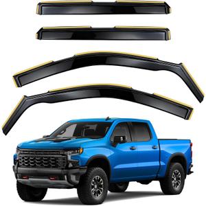 in-Channel Rain Guards for Silverado/Sierra 1500 2019-2026
Side Window Guard Shade Deflectors Compatible with Chevy Silverado/GMC Sierra 1500 Accessories 2019-2026