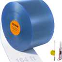 VEVOR Strip Curtain, 164' Length x 8" Width x 0.08" Thickness, Clear PVC Smooth Curtain Strip Door Bulk Roll, Plastic Door Strips for Doorways of Supermarket, Garage, Warehouse, Barn, Pet Animal House, 8"W x 1968"L