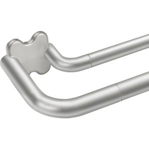 Antique Silver Double Curtain Rods for Windows, USFOOK Blackout Wrap Around Curtain Rods 32 to 58 Inch, 6/8 Inch Room Darkening Curtain Rod Set, Decorative Drapery Rods for Home