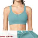 Yvette Sports Bra High Impact Adjustable Criss Cross Back, Full Support for Large Bust No Bounce (Blue, XXL)