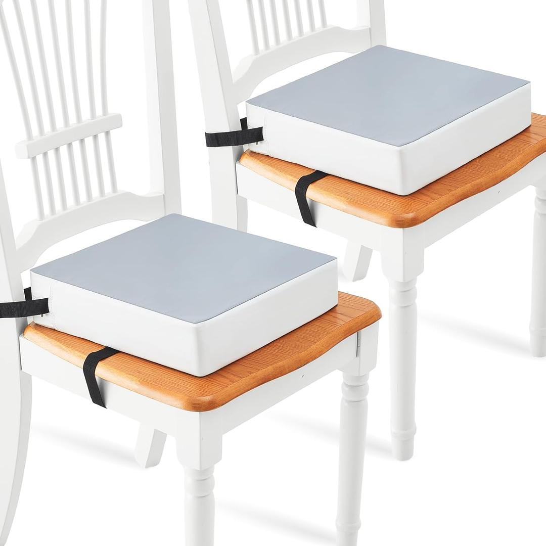 Wenqik 2 Pcs Toddler Booster Seat for Kitchen Chair Dining Table, Booster Cushion for Kids Child Baby with 2 Adjustable Strap Buckle, Portable Travel