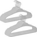 Non-Slip Rubber Coated Hangers, 20 Pack Plastic Clothes Hangers with 360° Swivel Hook 17.7 Inches Slim Space Saving Hangers for Adult Clothes Shirts Dresses Pants, Gray
