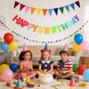 Happy Birthday Banner Pre Strung Felt Decorations Reusable Party Garland Set Rainbow Birthday Supplies With Ball Garland And Pennant Flag For Girls Boys Women Men Photo Prop Room Decor Rainbow