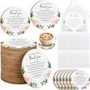 Hushee 200 Pcs Wedding Favors for Guests Floral Cork Coasters Bulk Bridal Shower Thank You Gifts Natural Wood Coaster Wedding Welcome Bag Stuffers Floral Bridal Shower Favors Souvenirs Party Supplies