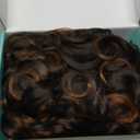 ELIM Curly Wigs for Black Women Mixed Brown Short Kinky Curly Wigs for Women Big Curly Afro Soft Wig with Bangs Heat Resistant Natural Cute Synthetic Wig with Accessories Z014BB