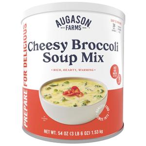 Augason Farms Cheesy Broccoli Soup Mix Can, Emergency Food Supply, Everyday Meals, 38 Servings (EXP 06/25/36)
