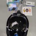 Greatever G2 Full Face Snorkel Mask with Latest Dry Top System, Foldable 180 Degree Panoramic View Snorkeling Mask with Camera Mount, Safe Breathing, Anti-Leak & Anti-Fog (Large/ X-Large, Blue Black)