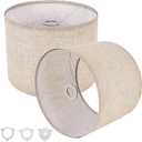 Small Lamp Shades Set of 2, Beige Drum Lampshades 8.7''Top X 8.7'' Bottom X 7.9'' High, Replacement Lamp Shades Natural Linen for Table Lamps Floor Lamps Chandelier Lamps, Easy Assembly Required