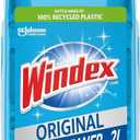 Windex Refill Glass and Window Cleaner Bottle, Bottle Made from 100% Recycled Plastic, Surface Cleaning Spray, Original Blue Scent, 2L (67.6 Fl Oz)