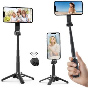 Opticnock 4-in-1 Magnetic Selfie Stick for iPhone/Android - 360 Rotatable, Extendable with Wireless Remote | Pocket Size | Includes Phone Ring (1PC)
