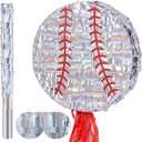 Gueevin Baseball Pinata Bundle with a Blindfold and Bat Birthday Party Piñata Decor Pull String Baseball Piñata for Family Games Party Supplies
