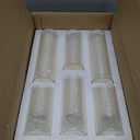 Set of 6 White Pillar Candles with Clear Glass Hurricane Holders- Elegant Cylinder Candle Vases for Weddings, Parties, Centerpieces, Home & Office Decor (White)