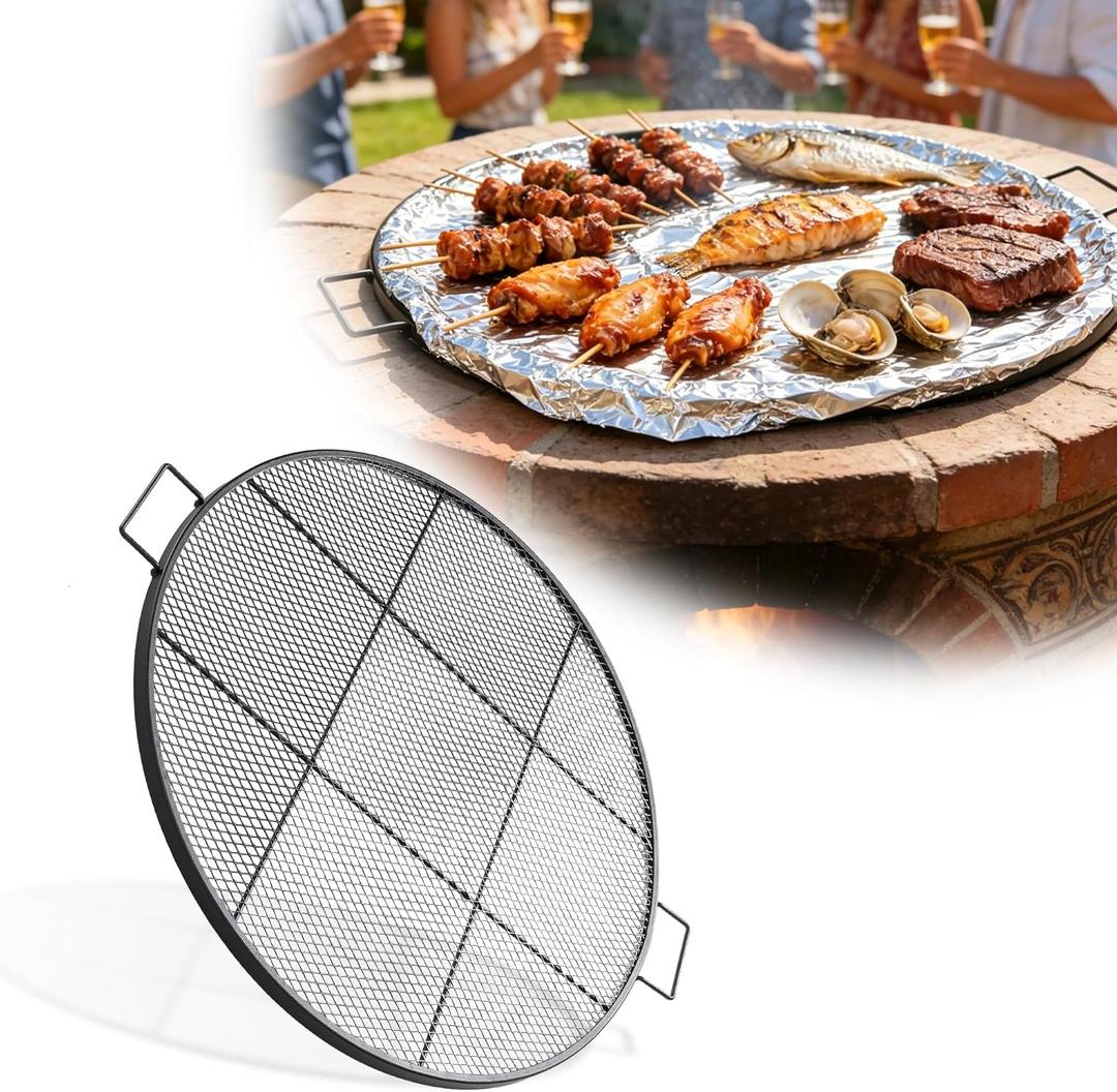 Fire Pit Grill Grate for Outdoor,24 Inch Round Grill Grate BBQ Grilling Rack with Handles,Outdoor Cooking Grate for Fire Pit,Patio,Backyard,Campfire