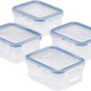 LOCK & LOCK Easy Essentials Food Storage Container Set, 4-Piece -Clear