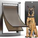 Dog Door, All Aluminum Large Dog Door, Heavy Duty Doggy Doggie Pet Door for Install in Interior Exterior Doors or Wall, 2 Magnetic Flaps, Energy Efficient, Closing Panel for Pets Up to 110Lb