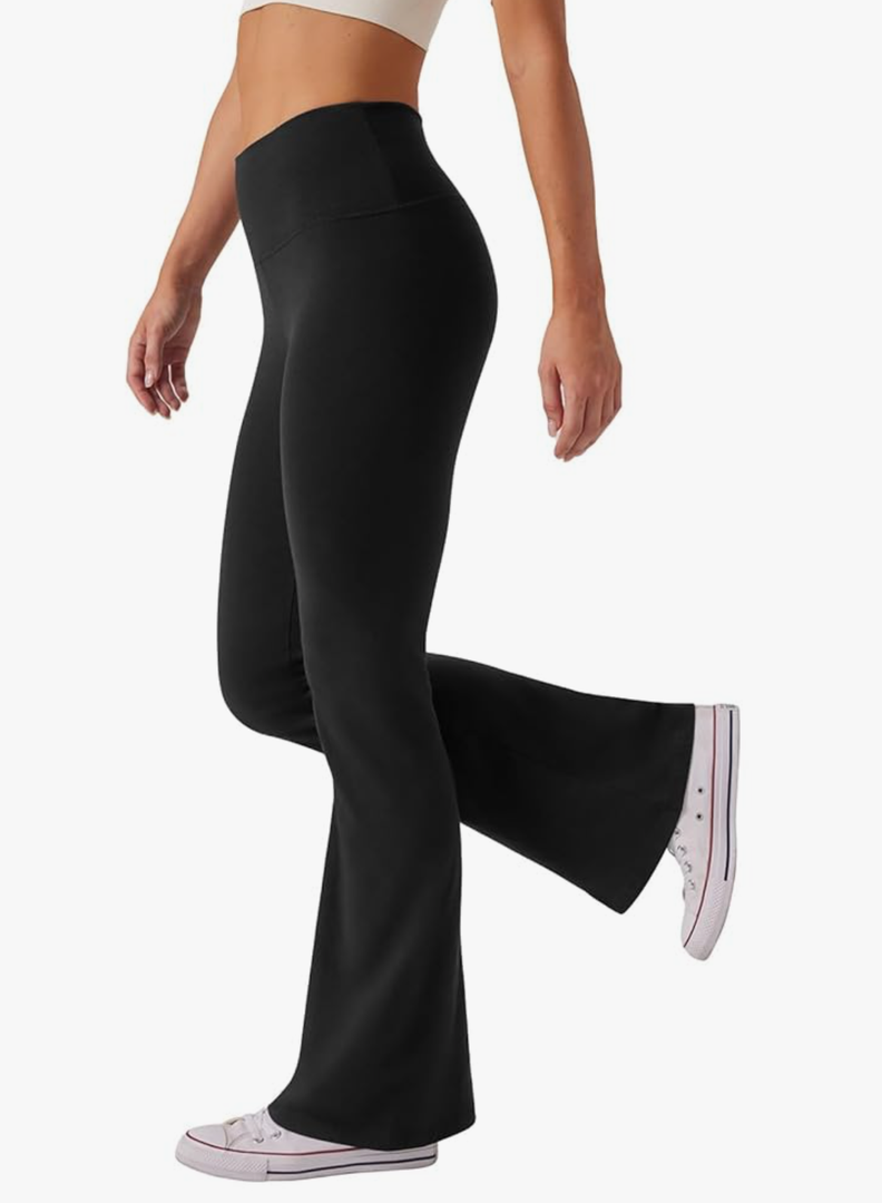 Women's High Waist Bootcut Yoga Pants Tummy Control Workout Flare Leggings Medium