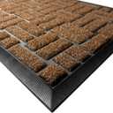 MATALL Outside Door Mat - 36x17 Inches Brown Welcome Matt, Indoor and Outdoor Dirt Trapper Door mat for Office Doorway, Patio, Porch, or Deck